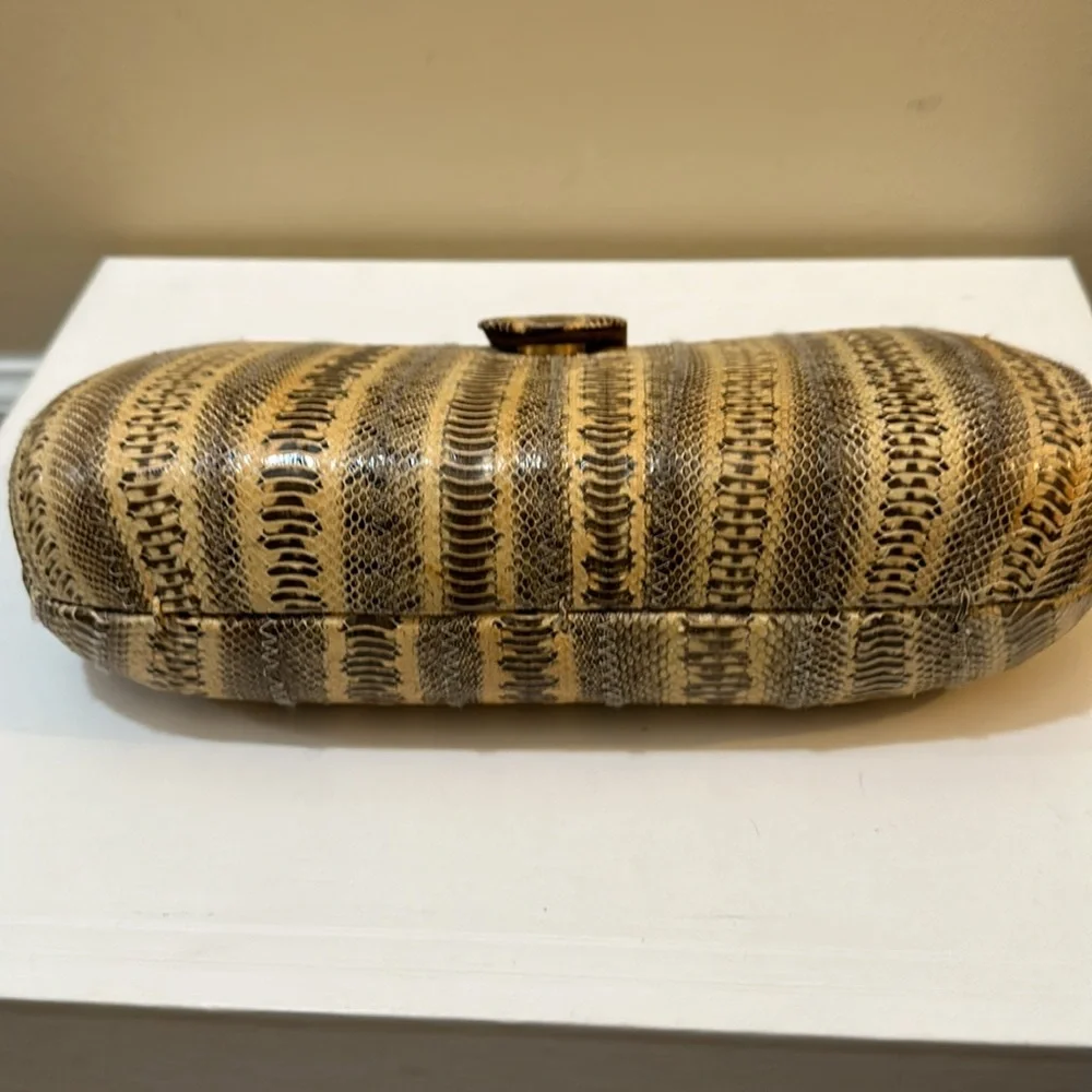 Vtg snakeskin clutch handbag - Picture 5 of 9